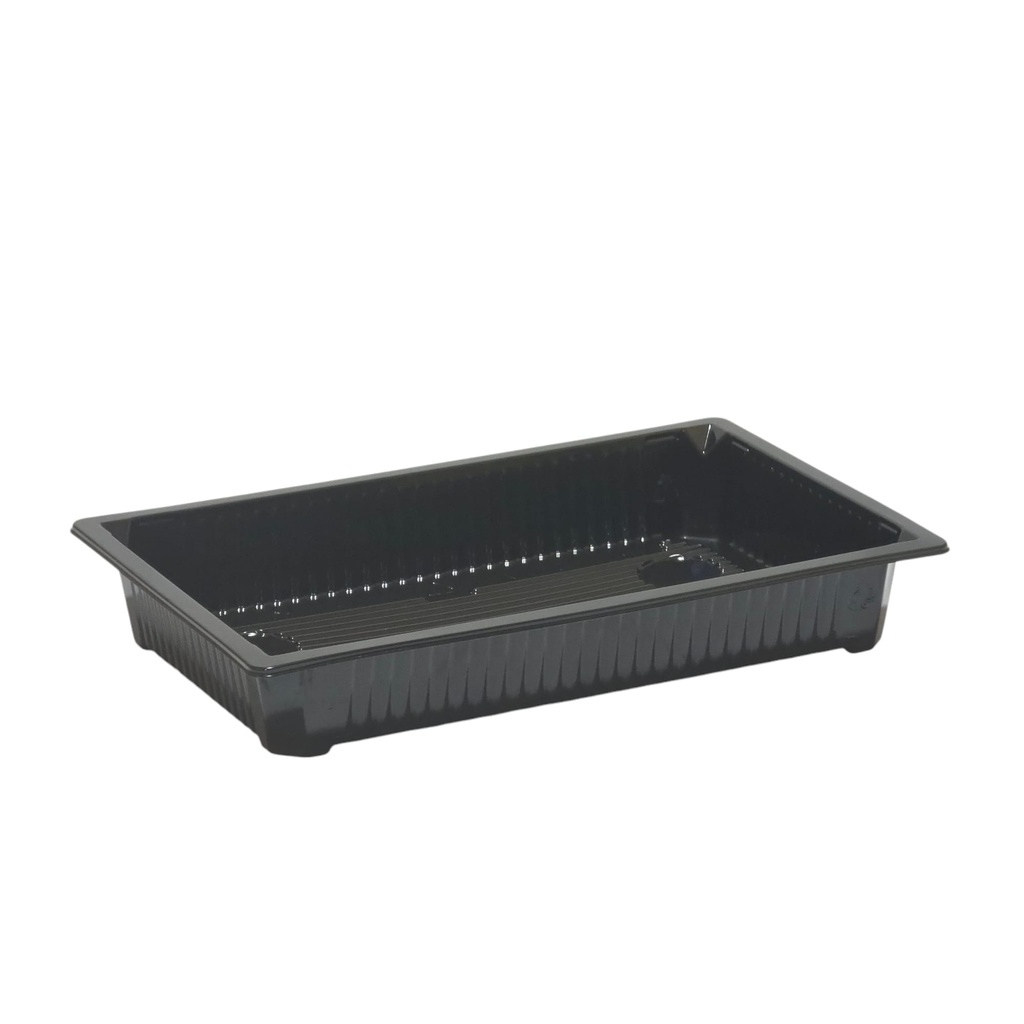 Barquette plastique 215 x 135 x 50 mm noir sans couvercle